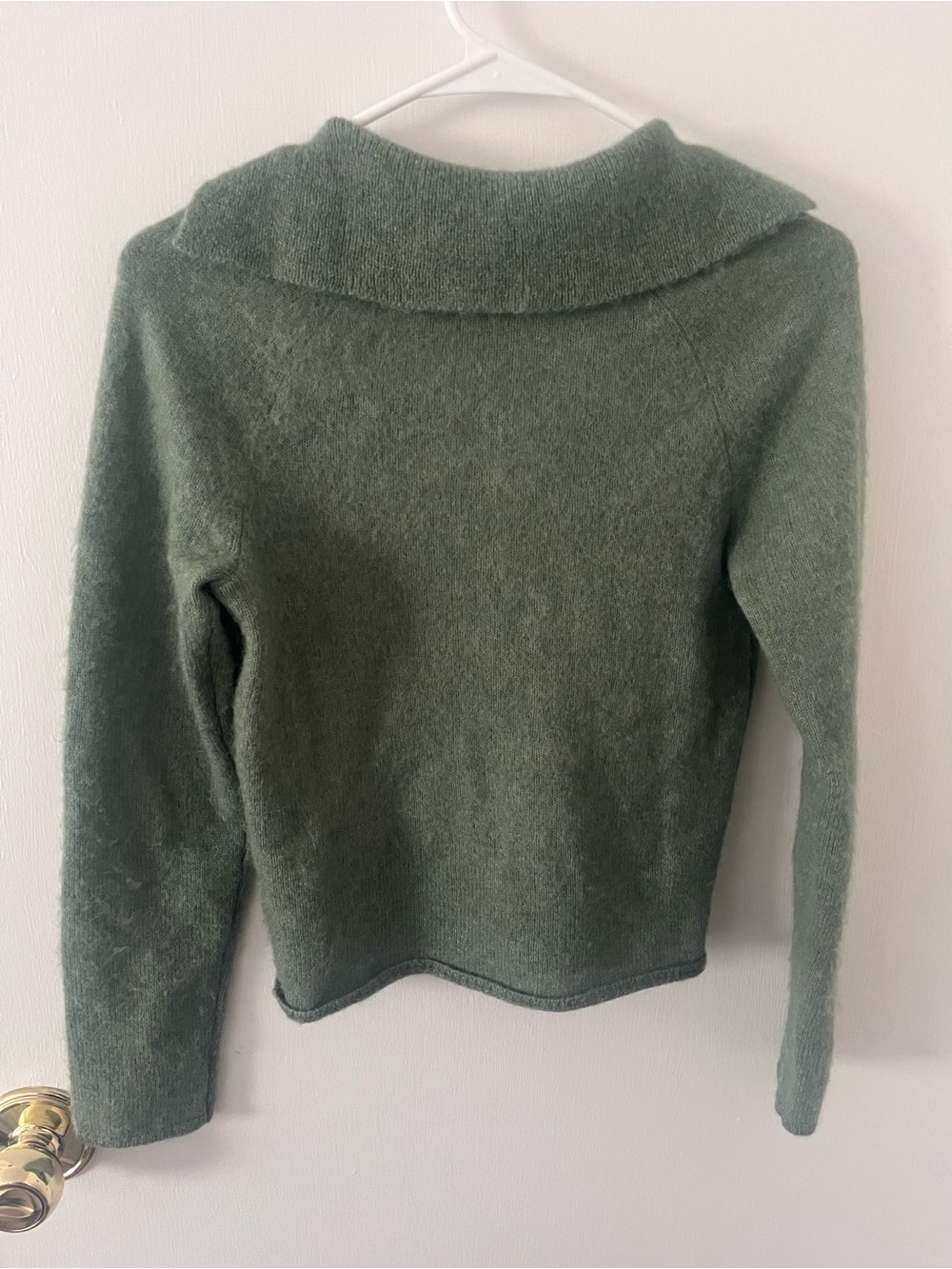 Vince Brushed Polo Alpaca Sweater Sage Green Polo V-Neck XS - Picture 12 of 14